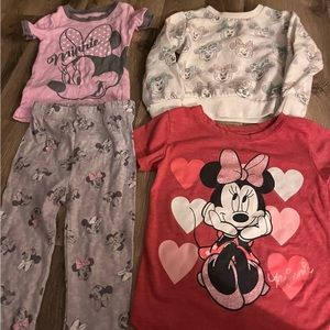 Minnie Mouse sweatshirt, PJs, and tee size 3T girls